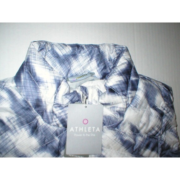 New $168 Athleta Womens White Gray Vest XXS Warm NWT 00 0 2 Featherdry 800 Fill - Picture 6 of 8